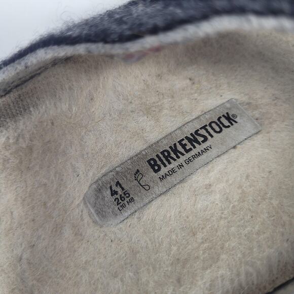 Birkenstock Arizona Sandals EU41 US8.5 Rivet Wool Felt Doubleface Gray Slip On main image 7